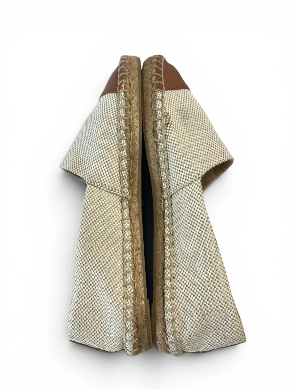 Tory Burch Color Block Canvas and Napa Espadrilles in Natural and Tan Size 7.5